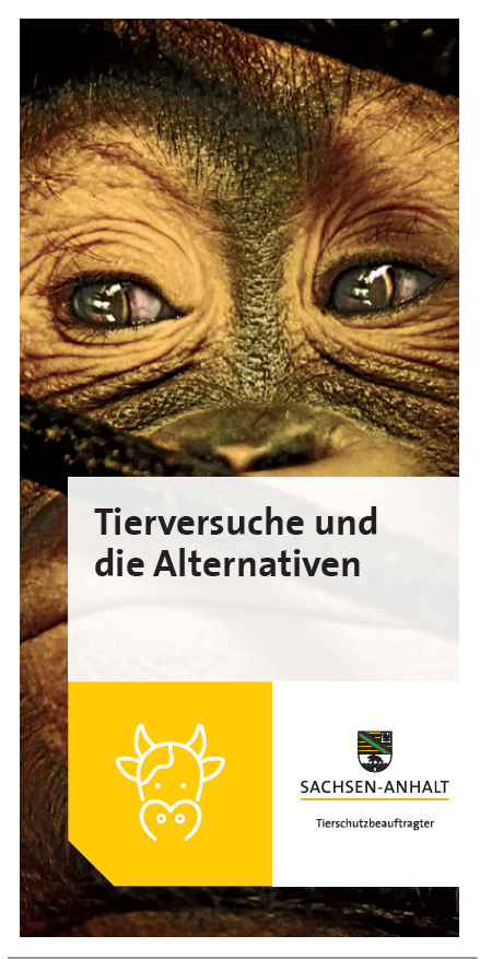 Deckblatt des Flyers "Tierversuche und die Alternativen"