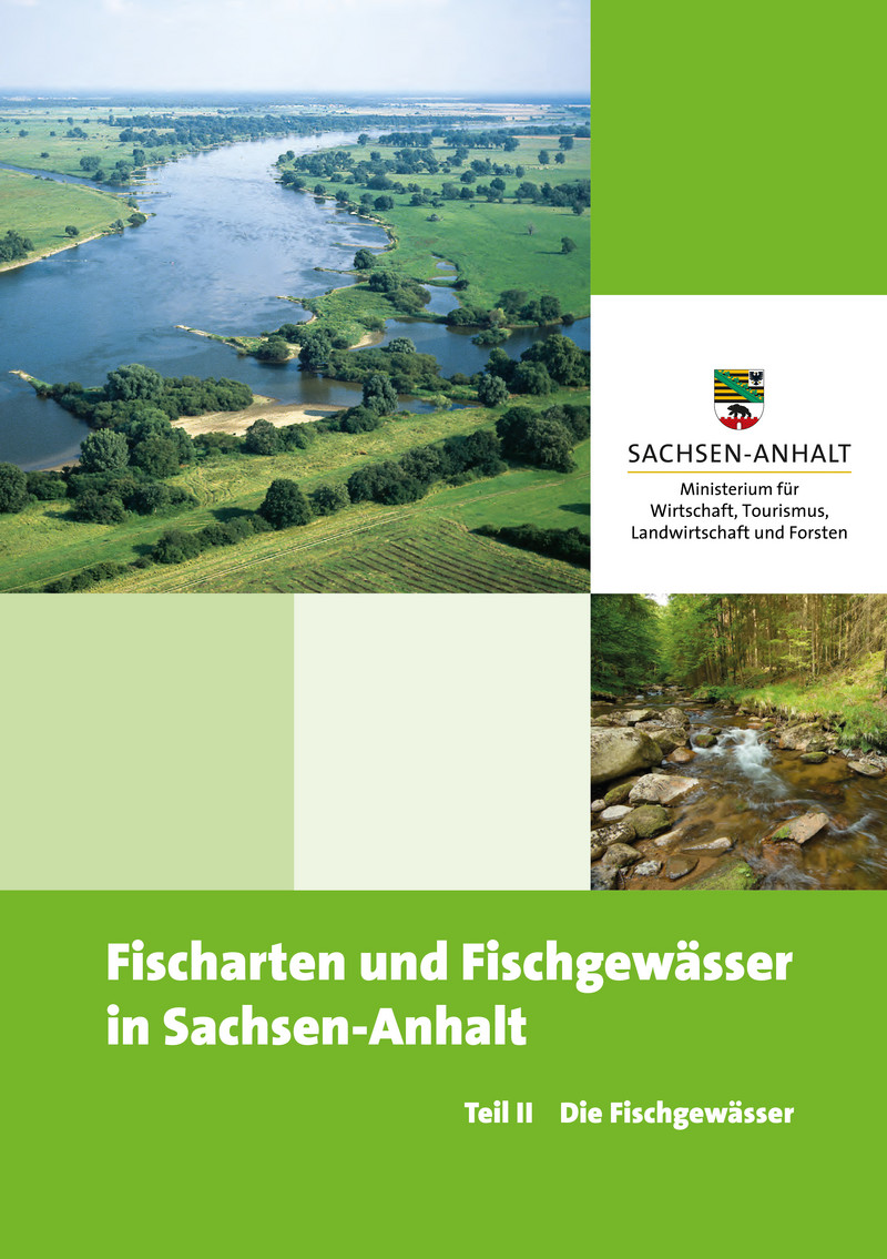Titelseite des zweiten Teils des Fischartenatlas Sachsen-Anhalt. Ein Klick auf das Bild startet den Download bzw. die Vorlesefunktion